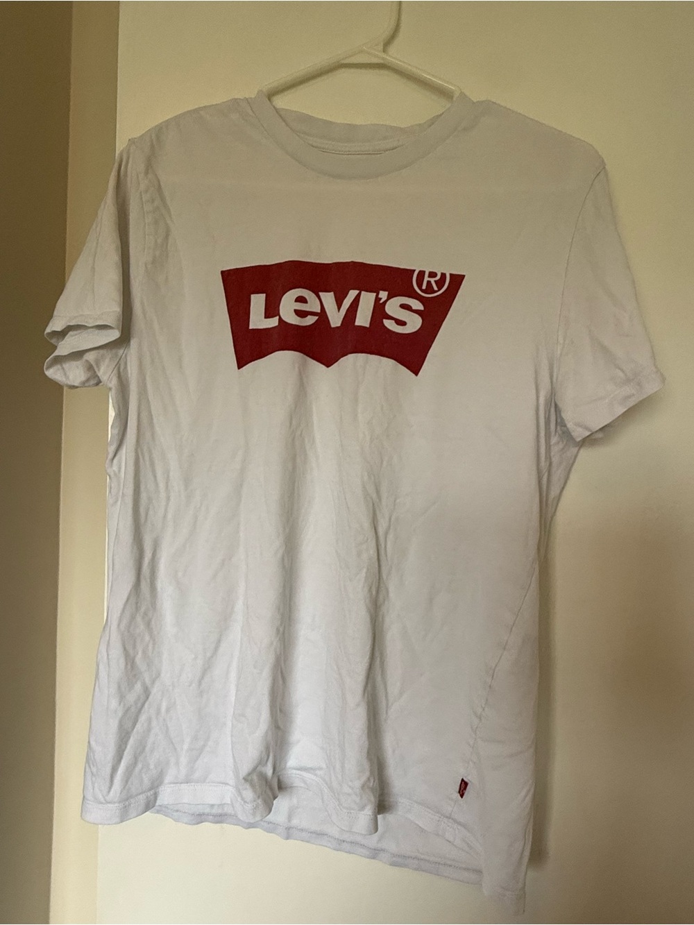 Levi's White Short Sleeve Tee with Red Logo
